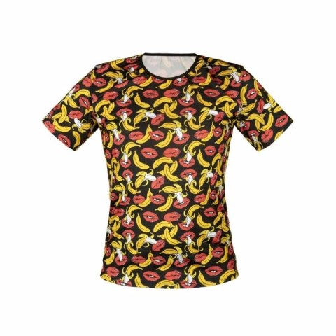 ANAIS MEN T-shirt BANAN M, lycra z nadrukiem bananow, żołty