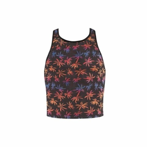 ANAIS Men CHILL Top S Czarny Tulle Kolorowy Nadruk Bezrękawnik