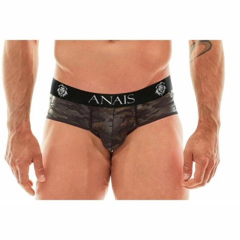 Anais Men Electro Brief S - sportowe slipy z mikrofibry, militarny wzor