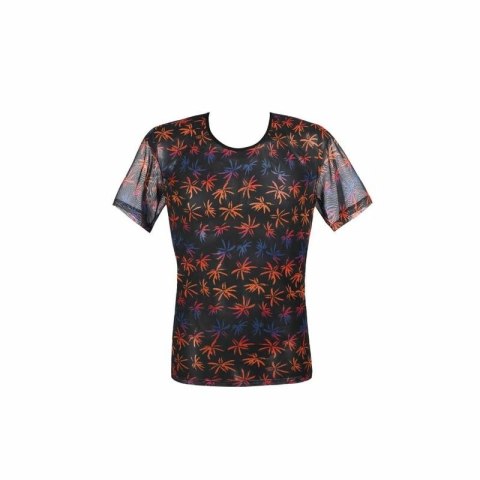 Anais Men T-shirt Chill L czarny tiul z nadrukiem palmy