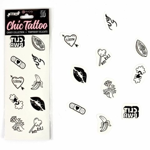 Secret Play Chic Tattoo Zestaw 10 Tatuaży Tymczasowych Candy