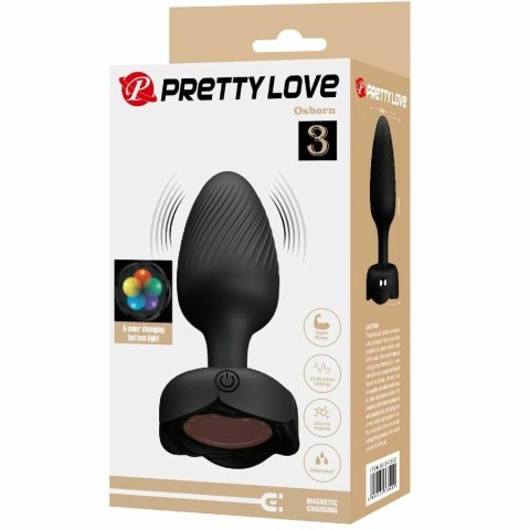 Pretty Love Osborn anatomiczna wtyczka LED, silikonowa, czarna 9,8 cm