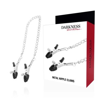 Darkness Metalowe Zaciski Regulowane na Sutki z Łańcuszkiem Unisex