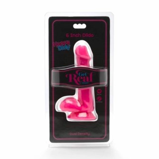 GET REAL Happy Dicks Model 12 cm rożowy z kulkami i przyssawką