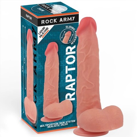 Rockarmy Liquid Silicone Raptor 24 cm - model z przyssawką, naturalny