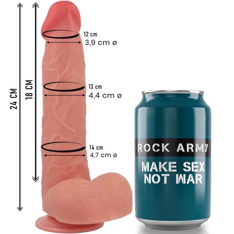 Rockarmy Liquid Silicone Raptor 24 cm - model z przyssawką, naturalny