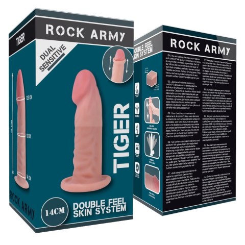 Rockarmy Tiger Model Podwojna Gęstość 14 cm Naturalny TPE Przyssawka