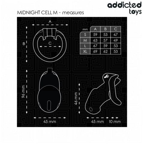 Addicted Toys Locked Midnight Cell system zabezpieczający M 4,2 cm