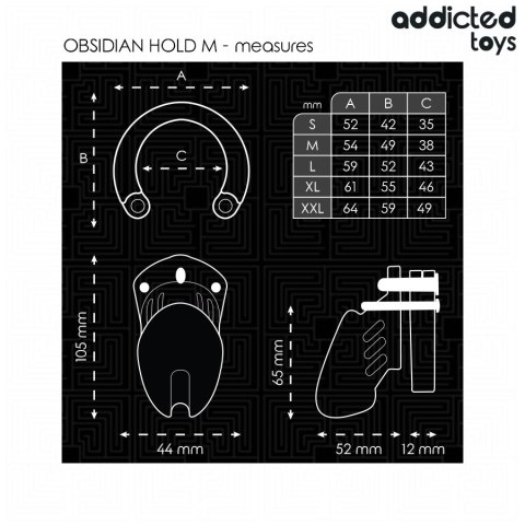 Addicted Toys Locked Obsidian Hold klatka zabezpieczająca M