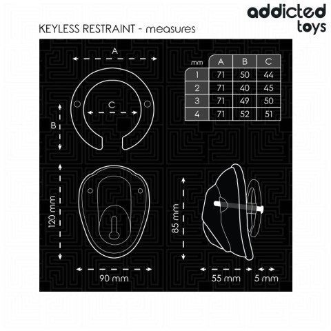 Addicted Toys Locked - system blokady bezkluczykowej, 11,5 cm, czarny
