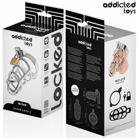 Addicted Toys Silver Lock S - metalowy system kontroli intymnej, rozmiar S