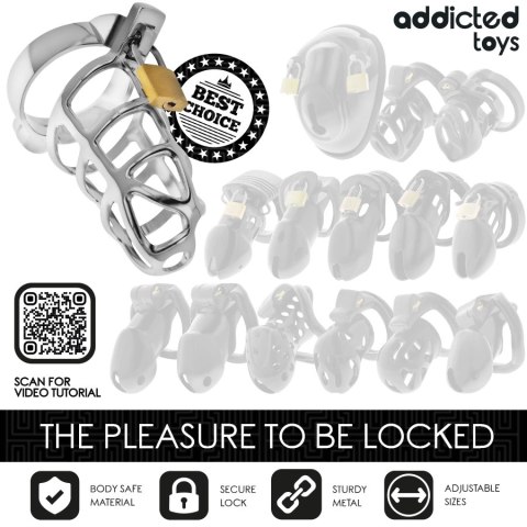 Addicted Toys Silver Lock S - metalowy system kontroli intymnej, rozmiar S