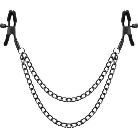 Begme Zaciski z Łańcuchem Red Edition - stal nierdzewna, unisex