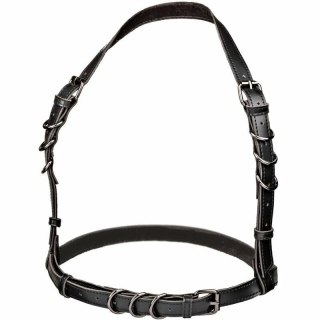 CalExotics Euphoria Plus Size szelki halter czarne z welurowym wnętrzem