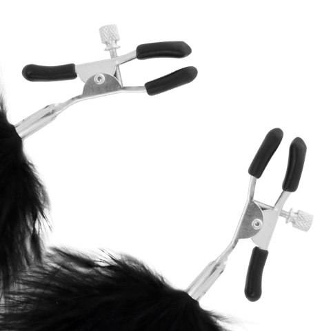 Darkness Zaciski z Pomponami Regulowane Metalowe Bez Niklu