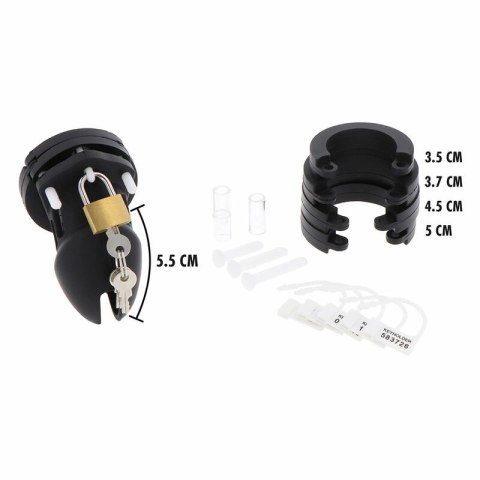 Hidden Desire Extreme silikonowa klatka anatomiczna S czarna 6,5 cm