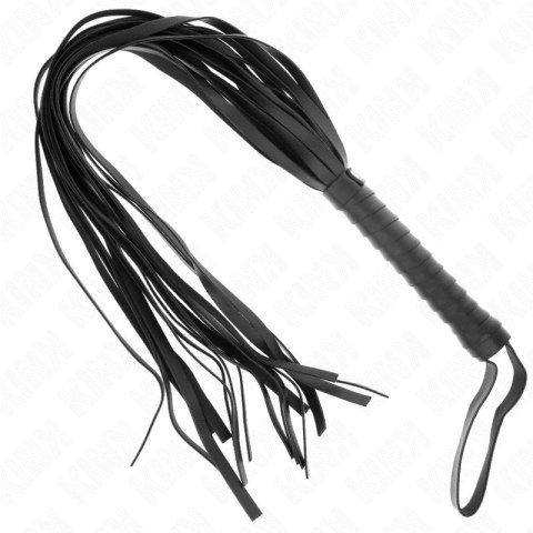 KINK Bicz Negro z krotkim uchwytem, długi ogon 70 cm - czarny skorzany model