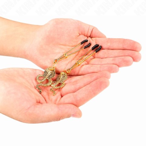 KINK Cobra - Metalowa zawieszka z zaciskami na sutki 6 cm