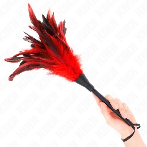 KINK Feather Duster Red - Laska z Czerwonym Piorem 36 cm