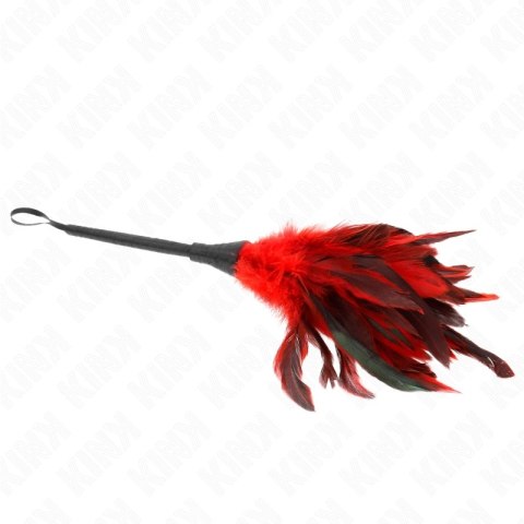 KINK Feather Duster Red - Laska z Czerwonym Piorem 36 cm