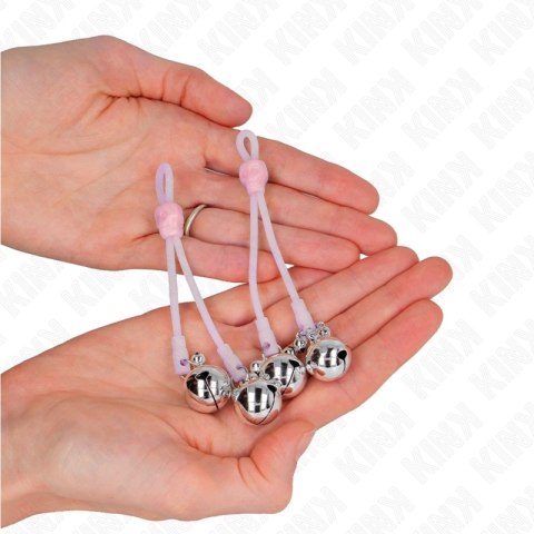 KINK Luminous Skull Zaciski z Regulacją Rożowo-Srebrne Metalowe