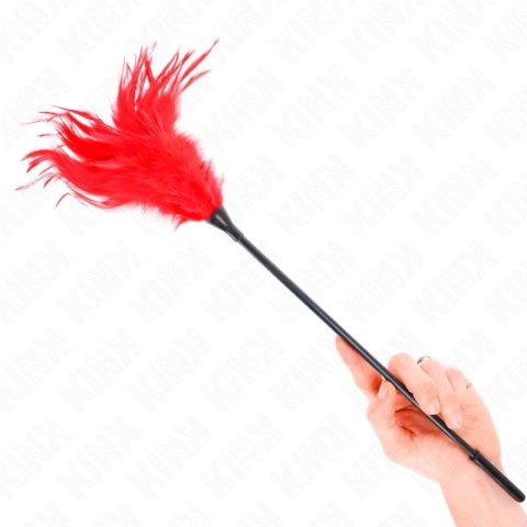 KINK Red Feather Duster 45 cm - Elegancki Model do Delikatnej Stymulacji