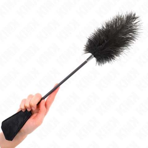 KINK Strusie Piora z Koronką - Elegancki Duster 56 cm