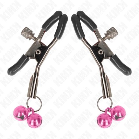 KINK Zacisk Podwojny na Sutki Rożowy 6 cm - Regulowany, Metalowo-Silikonowy