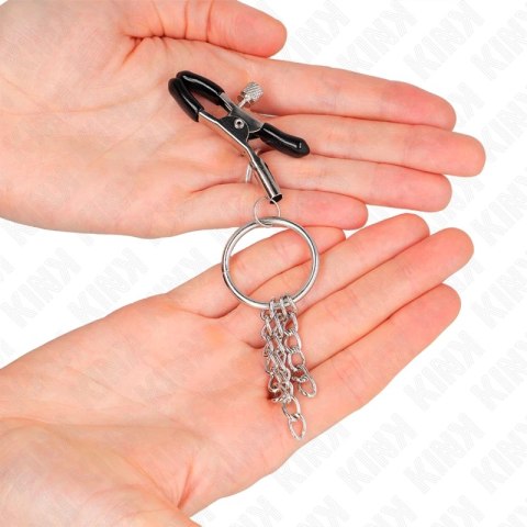 KINK Zacisk na sutki O-Ring z łańcuszkiem metalowym 6 cm srebrny
