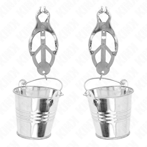 KINK Zaciski Japońskie z Wiaderkami Srebrne - Metalowe, Regulowane