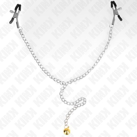 KINK Zaciski Łańcuszkowe z Dzwonkiem 30cm Metal Chrom