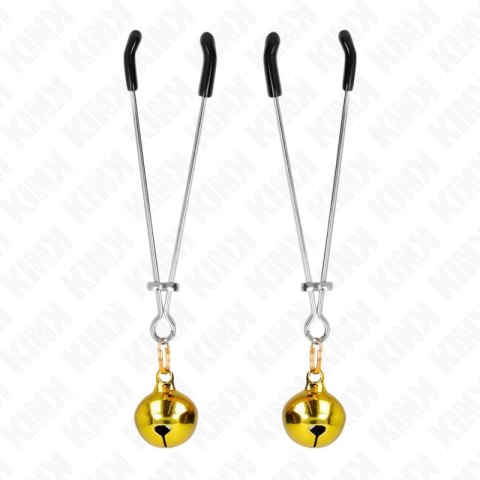 KINK Zaciski na sutki cienkie złote 7 cm - precyzyjna regulacja, metal