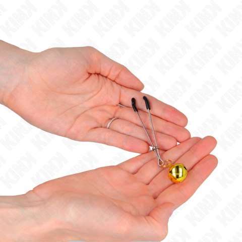 KINK Zaciski na sutki cienkie złote 7 cm - precyzyjna regulacja, metal