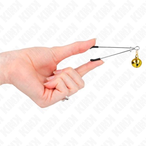 KINK Zaciski na sutki cienkie złote 7 cm - precyzyjna regulacja, metal