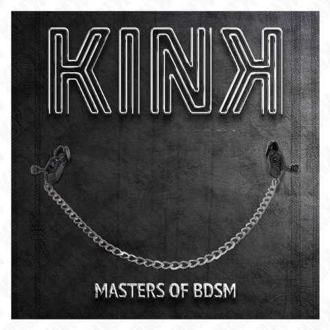 KINK Zaciski na sutki z płaskim łańcuchem srebrne 30 cm