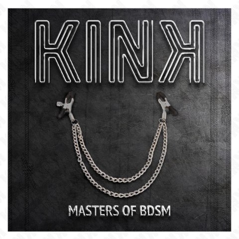 KINK Zaciski na sutki z podwojnym łańcuchem srebrnym 20/23 cm