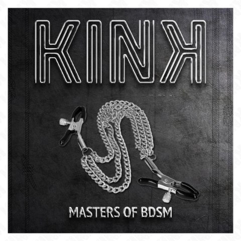 KINK Zaciski z 3 łańcuchami srebrne 20/23/28 cm regulowane metalowe