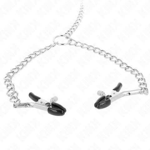 KINK Zestaw 4 zaciskow z łańcuszkami 32 cm - metalowe, z łańcuszkami 14 cm