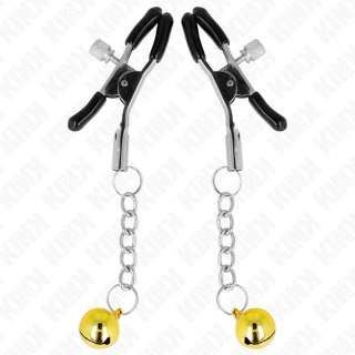 KINK Złoty Wisior Jingle Bell - Regulowane klipsy z dzwoneczkiem 6 cm