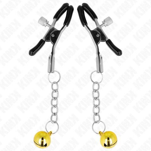 KINK Złoty Wisior Jingle Bell - Regulowane klipsy z dzwoneczkiem 6 cm