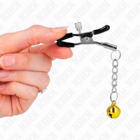 KINK Złoty Wisior Jingle Bell - Regulowane klipsy z dzwoneczkiem 6 cm
