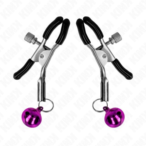 Kink Zacisk Na Sutki Pojedynczy Fioletowy Dzwonek 6 cm Metalowy