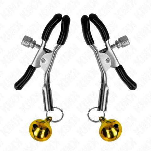 Kink Zacisk na sutek pojedynczy z dzwonkiem złoty 6 cm