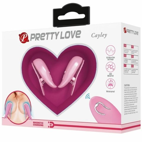 Pretty Love Cailey - Zaciski stymulujące 10 trybow, pilot, rożowe