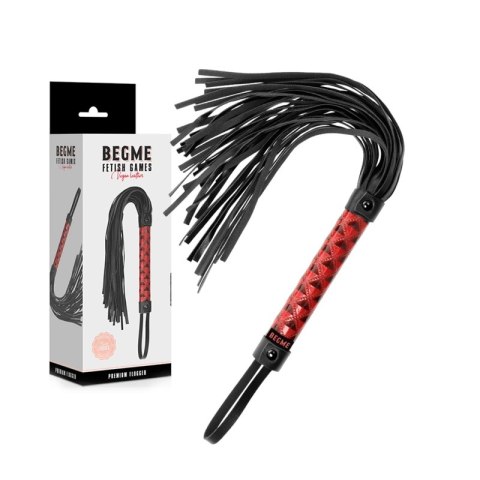 BEGME Flogger Red Edition wegańska skora neopren nikiel-free