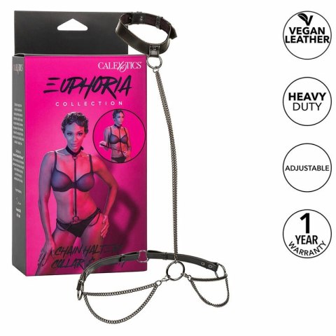 CalExotics Euphoria Chain Halter Collar & Leash - Skora wegańska, regulacja