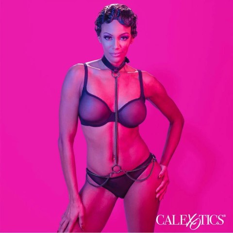 CalExotics Euphoria Chain Halter Collar & Leash - Skora wegańska, regulacja