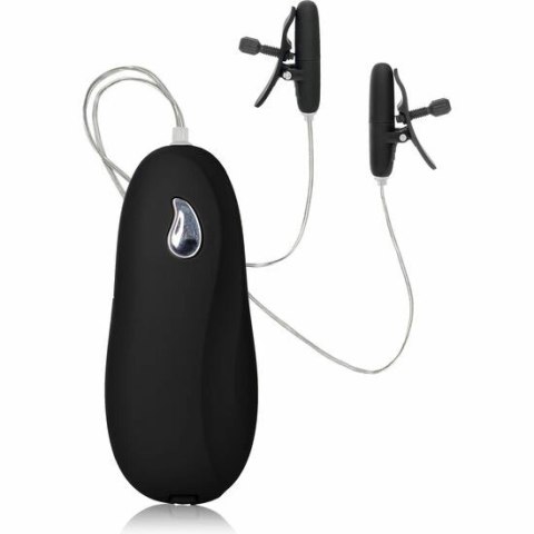 CalExotics Nipple Play zaciski z wibracją, czarne, regulowane, ABS