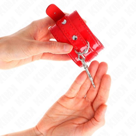 KINK Błyszczące mankiety regulowane czerwone 23-33 cm