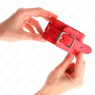 KINK Cienkie mankiety na nadgarstki czerwone, regulacja 21-33 cm